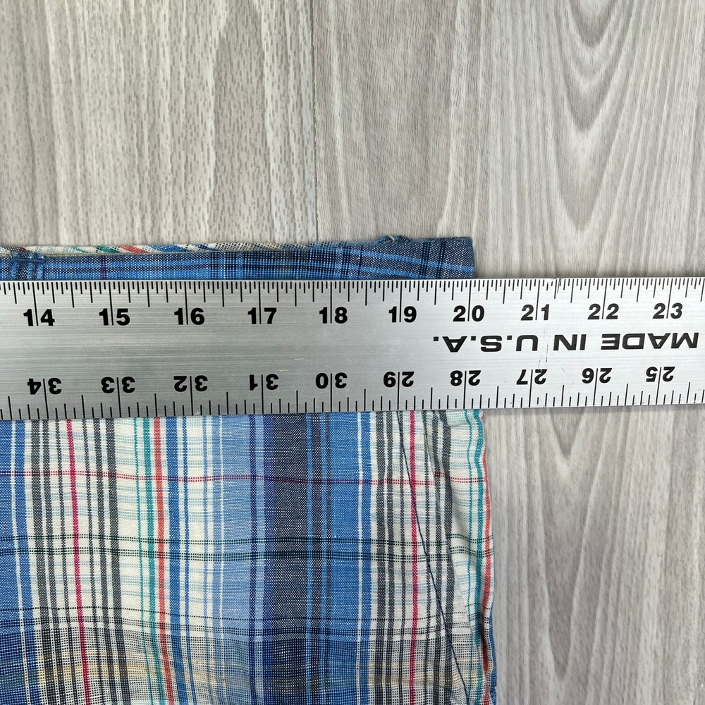 Tommy Bahama Linen Plaid Shorts Mens 38 Blue Vacation Summer Comfort EUC - Picture 5 of 7